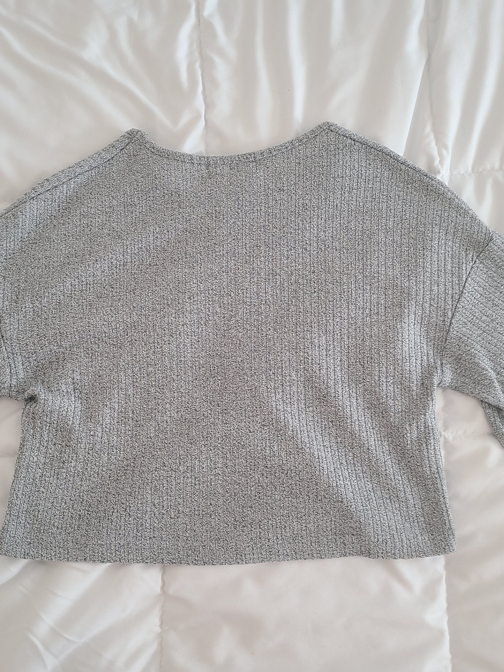 Weekend Edition Grey Ribbed Crop Top - Picture 2 of 3